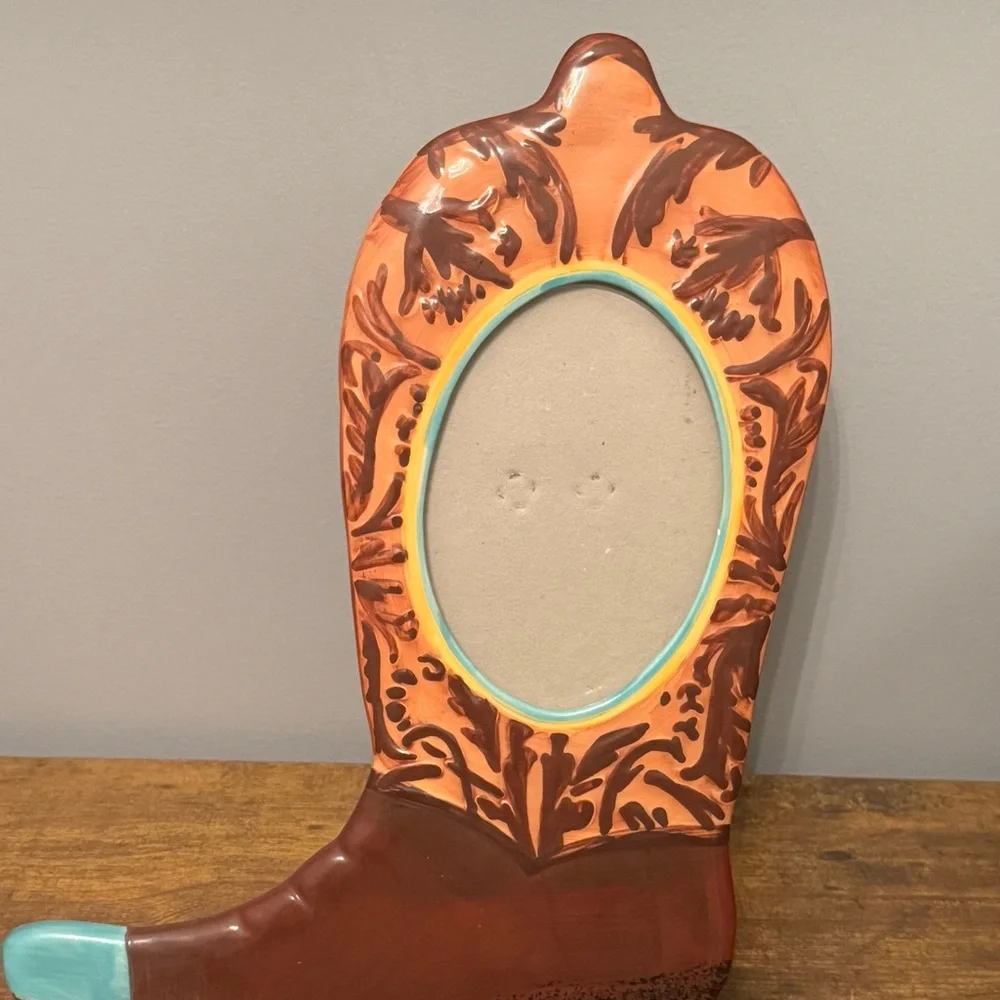 Becky Denny‎ Western Boot Picture Frame Pacific Handcrafted Hand-Painted